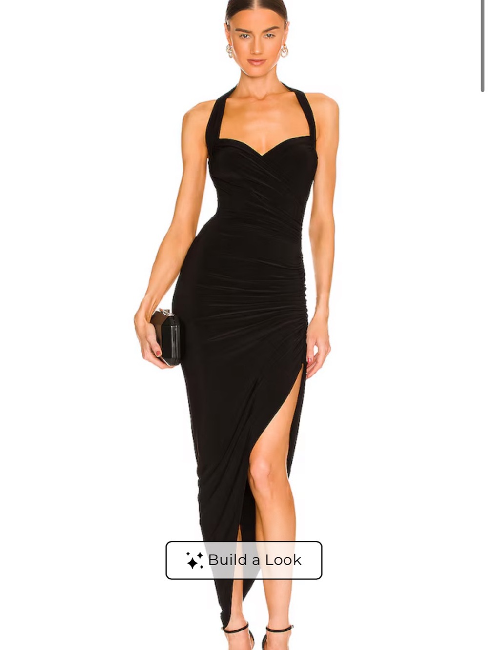 REVOLVE Black Drape Gown by Norma Kamali.